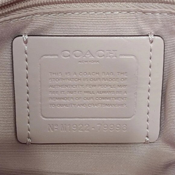 Auth COACH Prairie Satchel Polished Pebbled Leather 79998 Beige Light Pink PVC - Picture 6 of 12